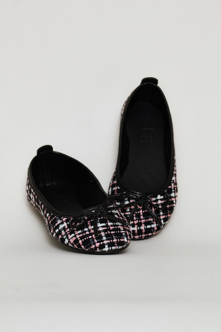 Pre-Girls Tweed Pump - Black