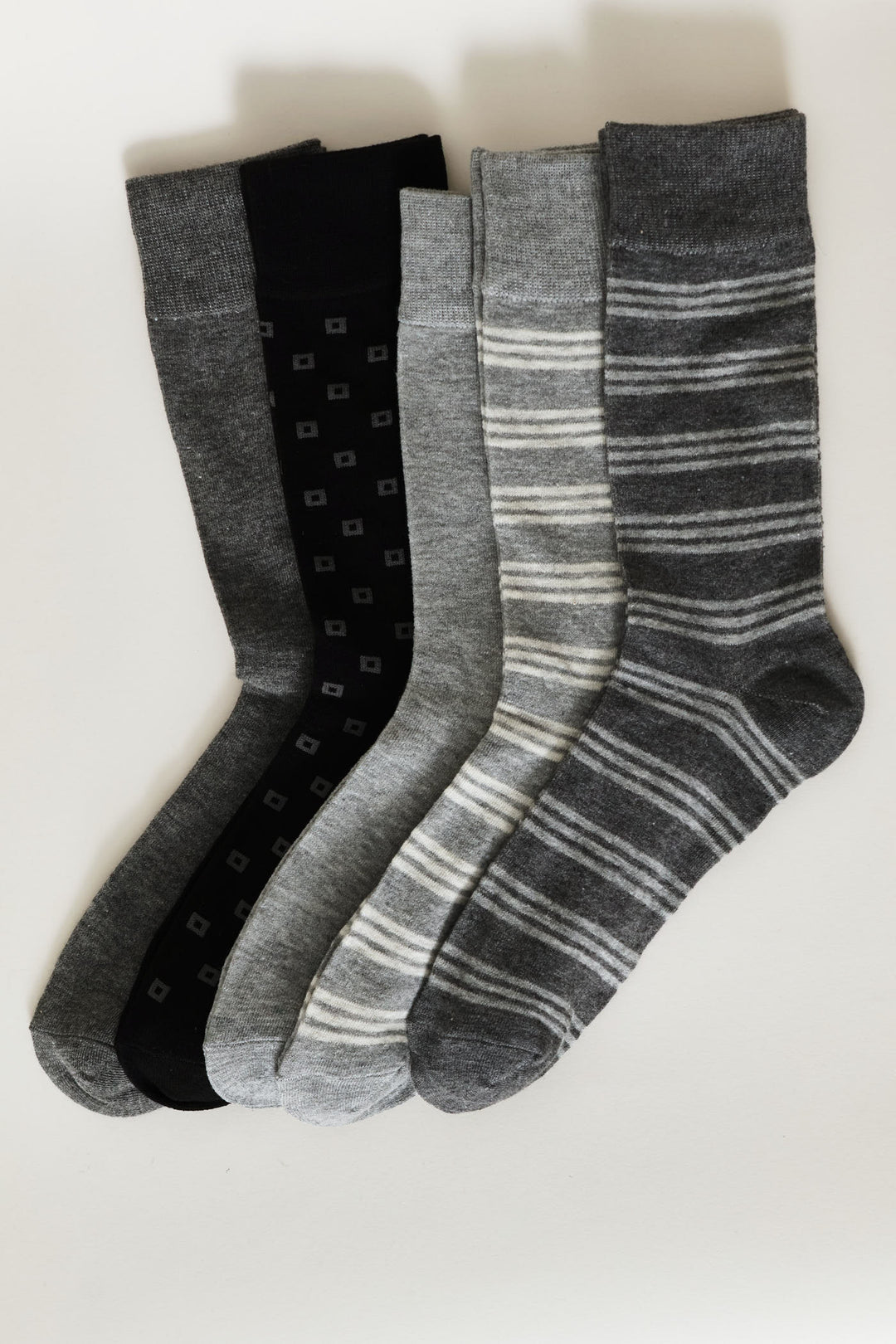 5 Pack Fashion Anklet Socks - Black/Grey