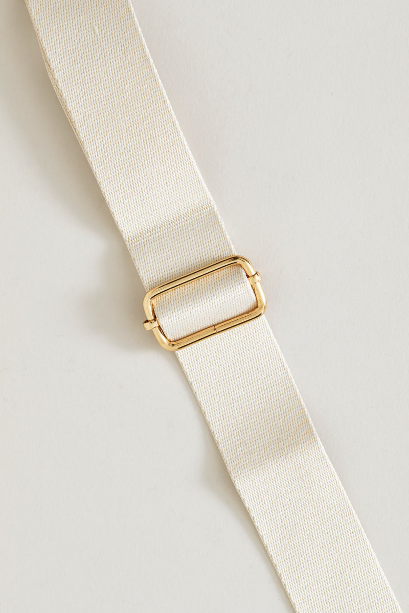Double Top Zip Webbing Strap Camera Bag - Beige