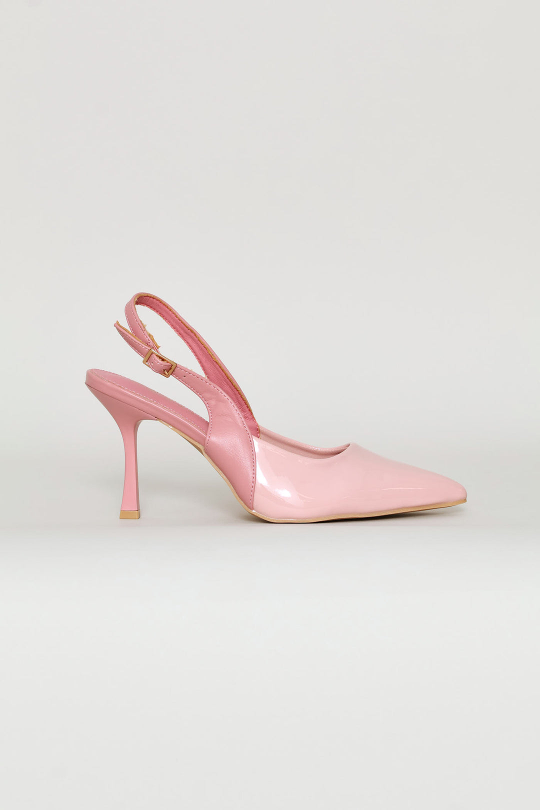 Two Tone Slingback Mule Heel - Dusty Pink