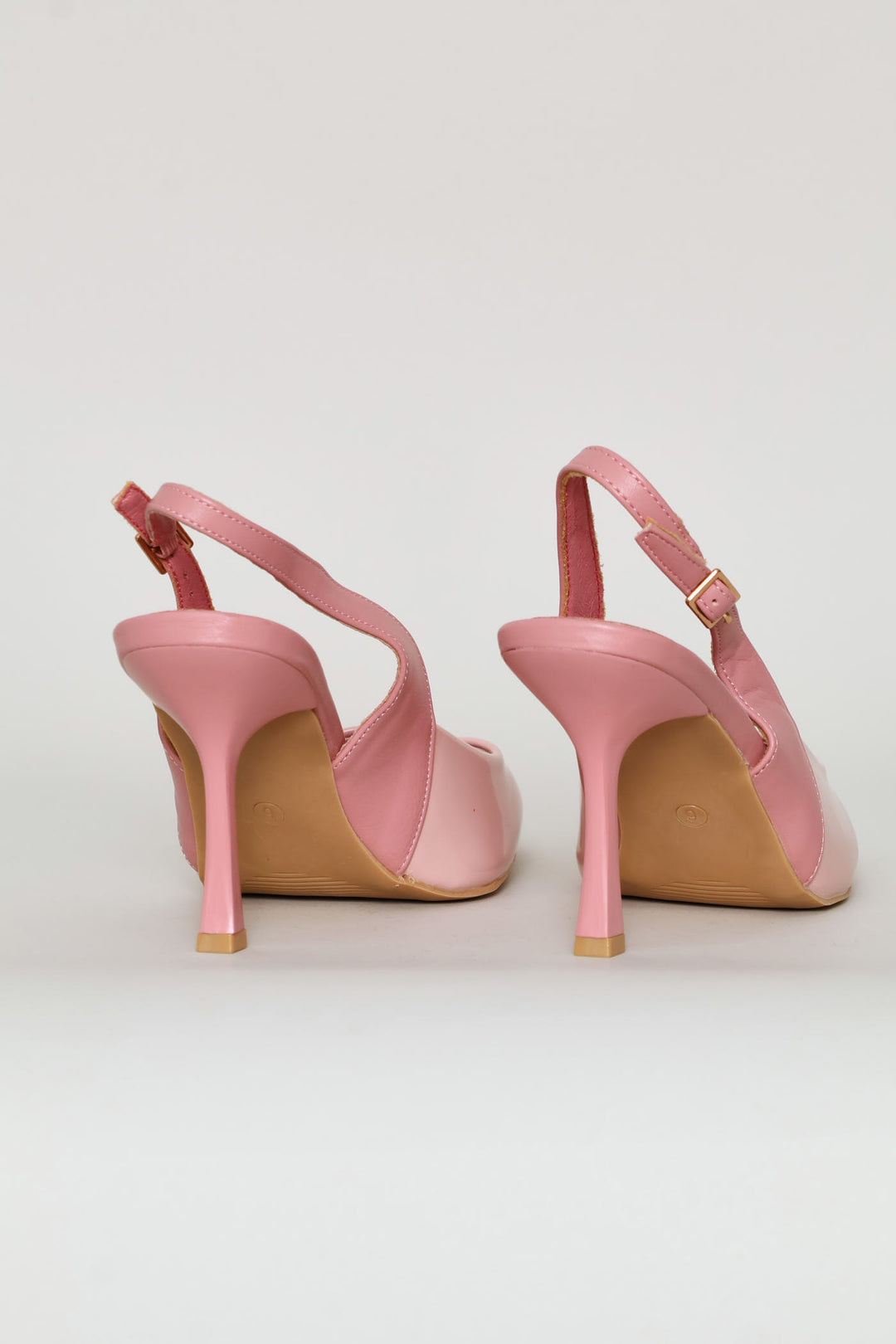 Two Tone Slingback Mule Heel - Dusty Pink