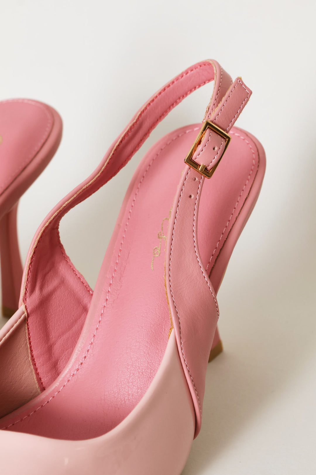 Two Tone Slingback Mule Heel - Dusty Pink