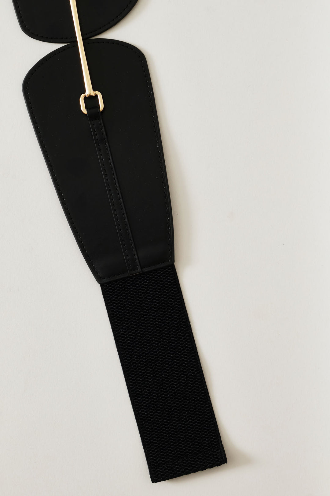 Gold Detail Waist Belt - Black