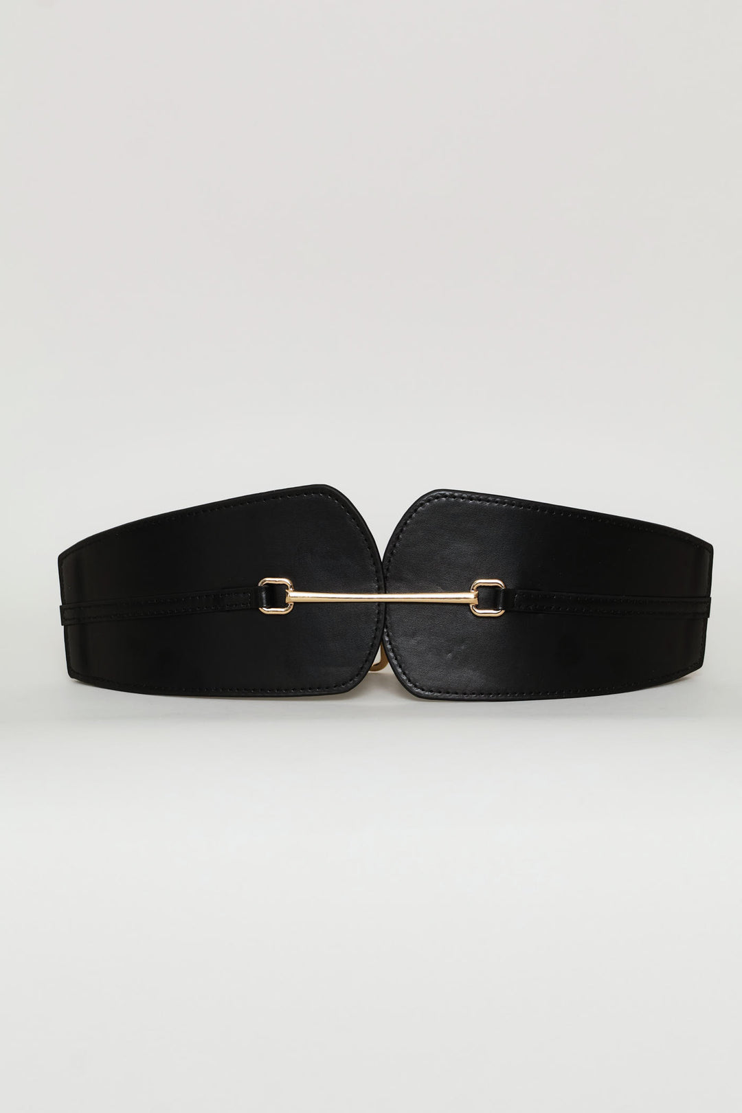 Gold Detail Waist Belt - Black