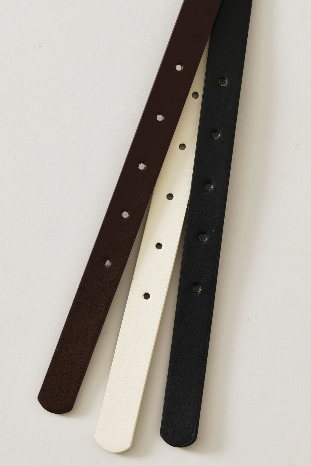 3 Pack Square Gold Buckle Belt - Black/Cream/Brown