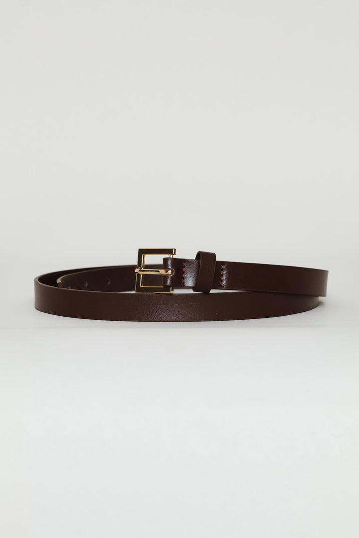 3 Pack Square Gold Buckle Belt - Black/Cream/Brown