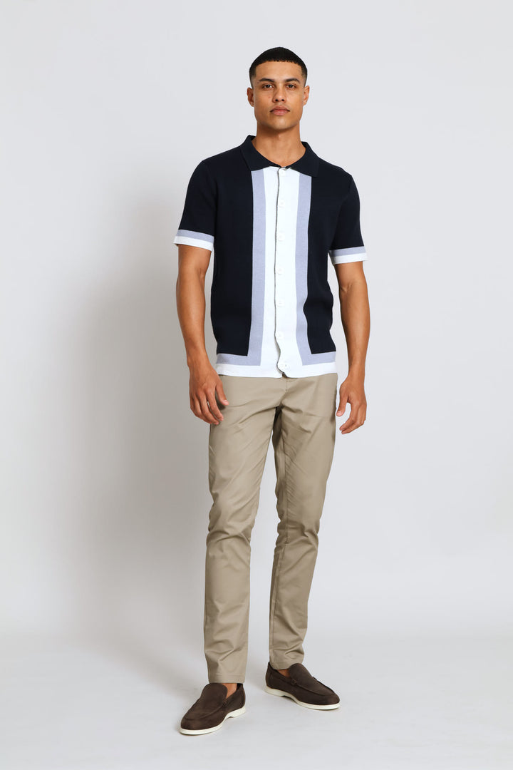 Colour Block Knit Shirt - Multi