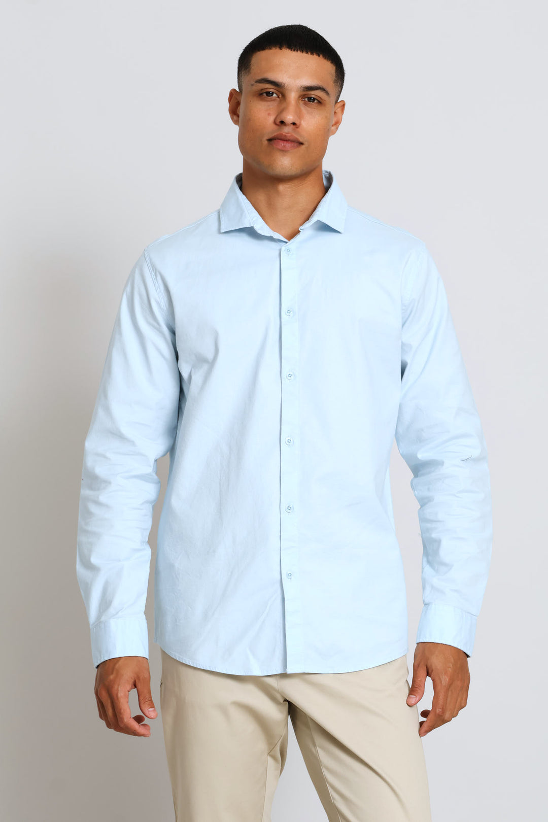 Long Sleeve Oxford Shirt - Sky Blue