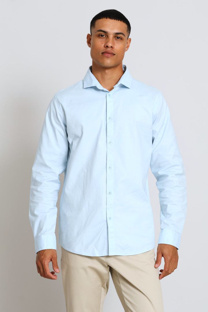Long Sleeve Oxford Shirt - Sky Blue