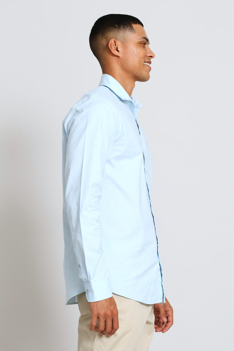 Long Sleeve Oxford Shirt - Sky Blue