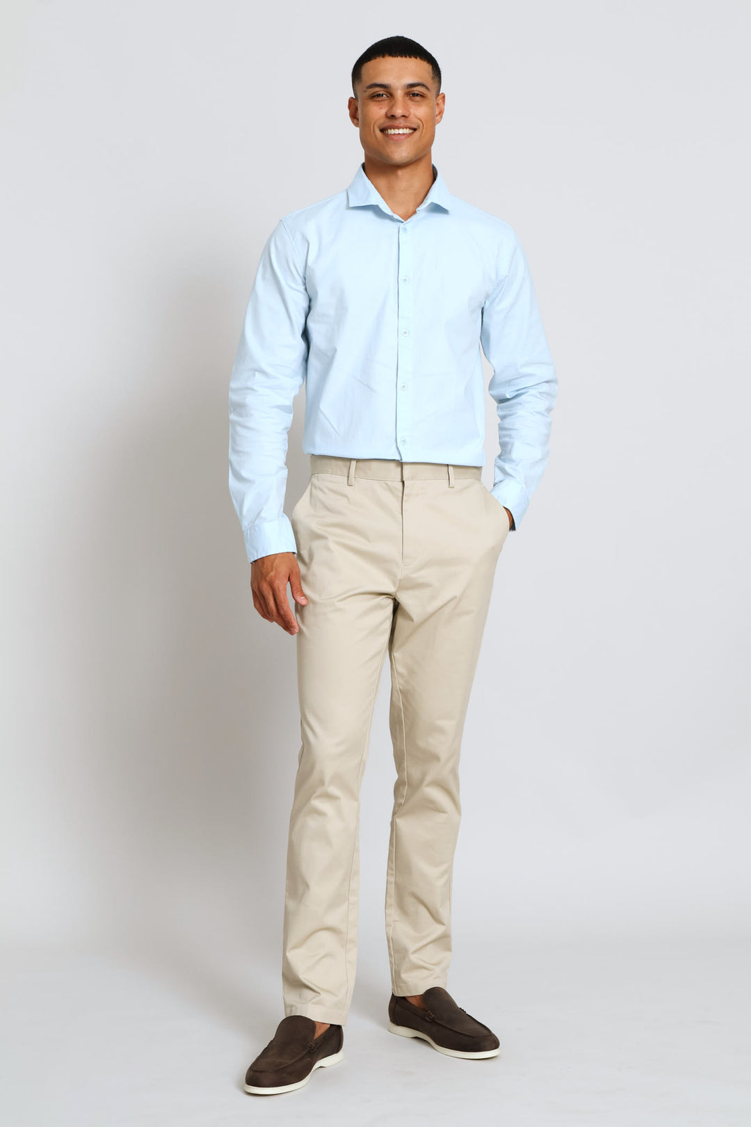 Long Sleeve Oxford Shirt - Sky Blue