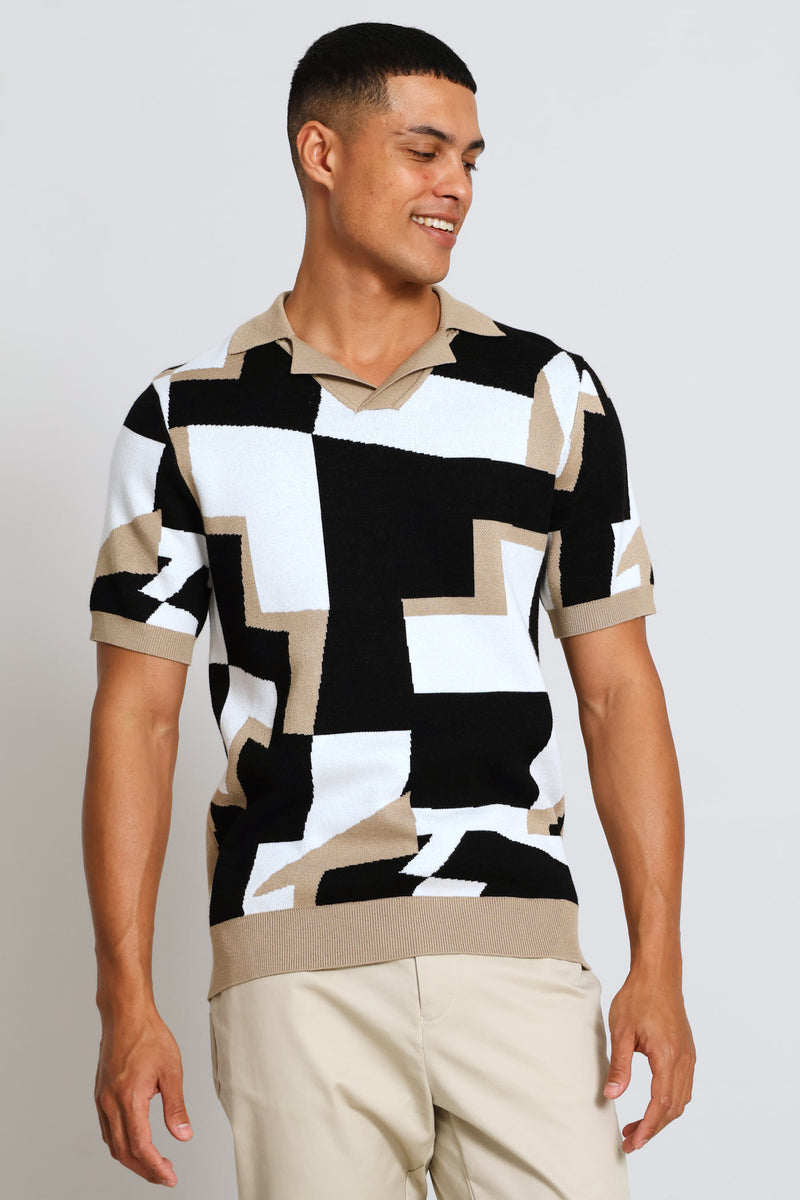 Geomtric Knit Golfer - Neutral