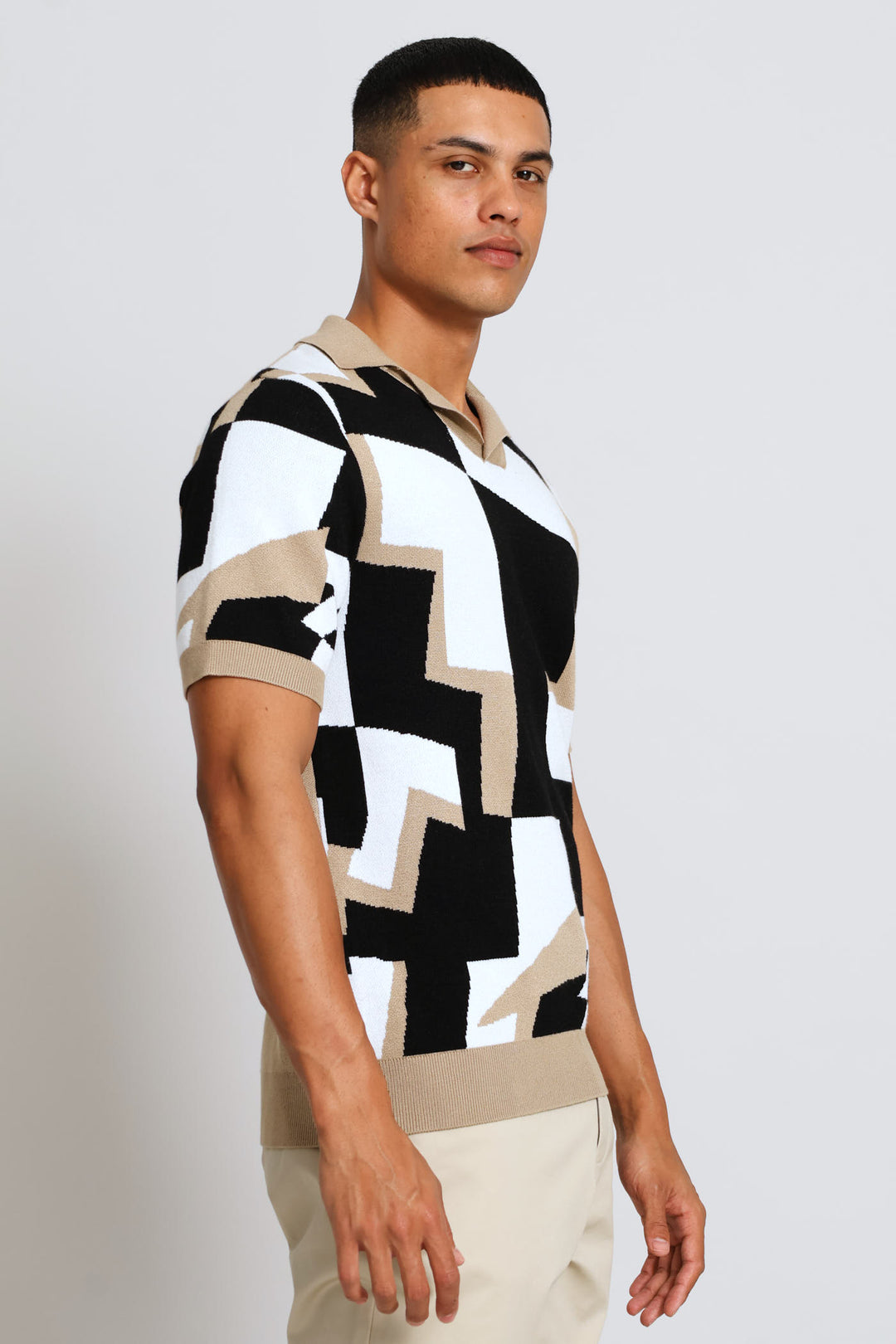 Geomtric Knit Golfer - Neutral