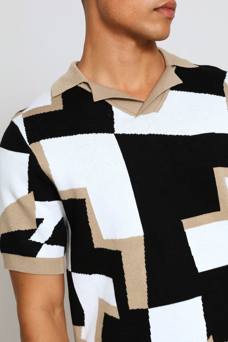 Geomtric Knit Golfer - Neutral