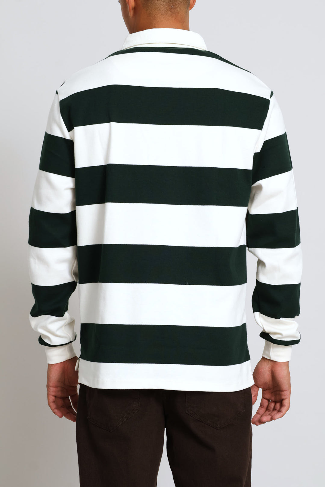 Ecru Bok Stripe Rugby Jersey - Green