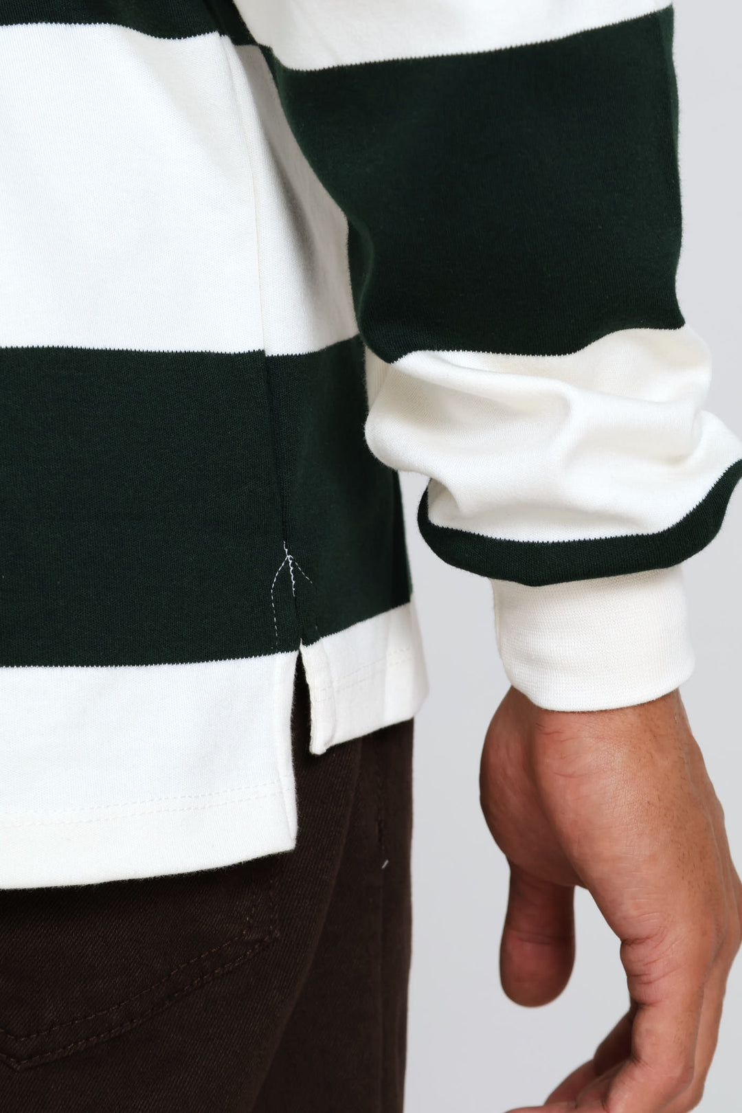 Ecru Bok Stripe Rugby Jersey - Green