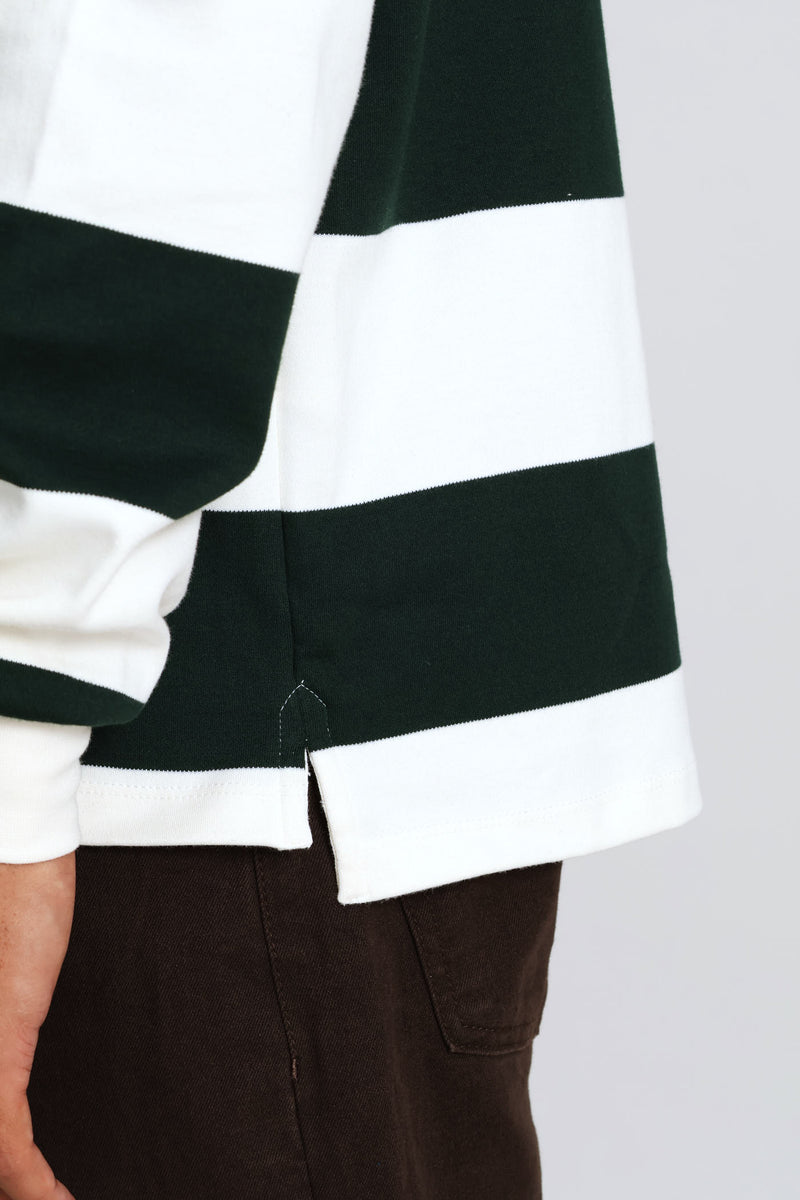 Ecru Bok Stripe Rugby Jersey - Green