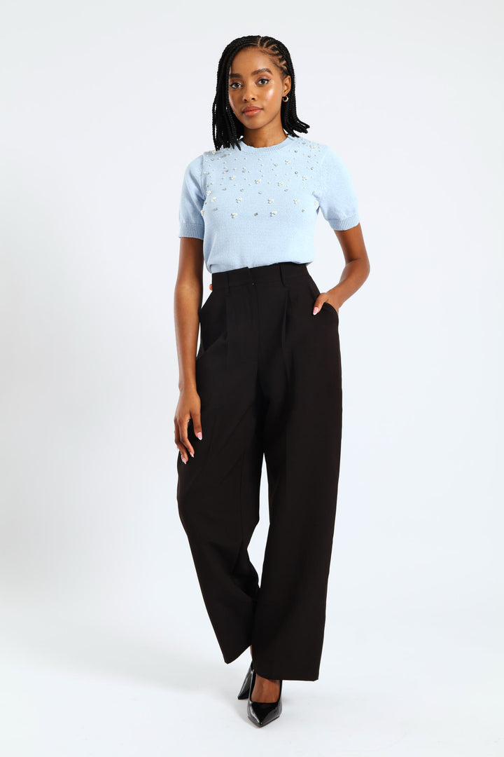 Release Pleat Wide Leg Pant - Black