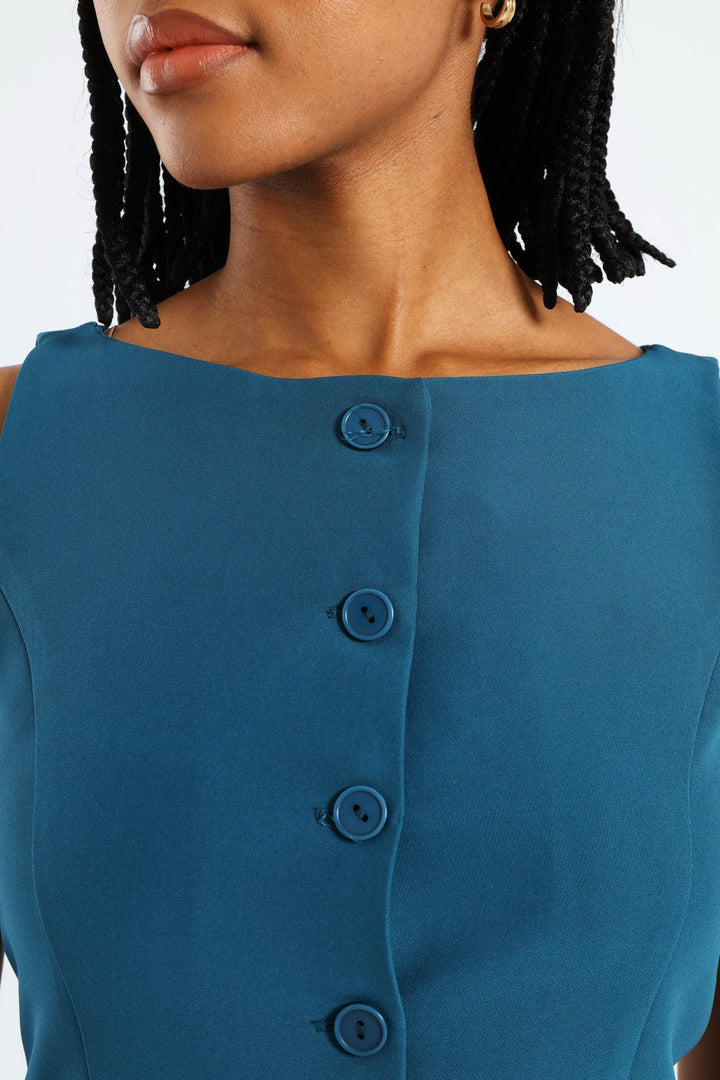 Jet Pocket Waistcoat - Teal