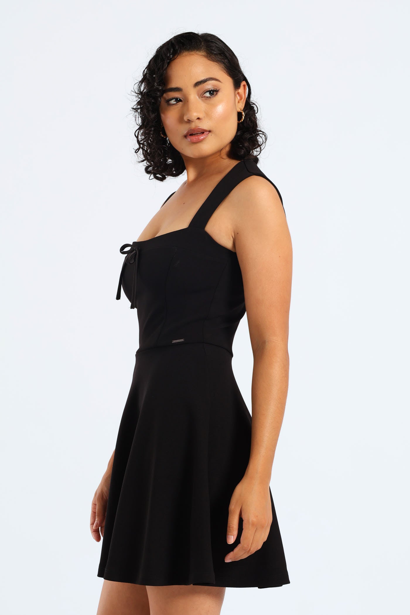 Ladies Sweetheart Neckline Mini Skater Dress - Black – Edgars