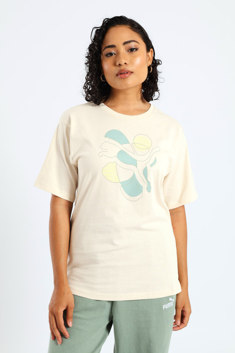 Graphic Relaxed Energy Tee - Beige