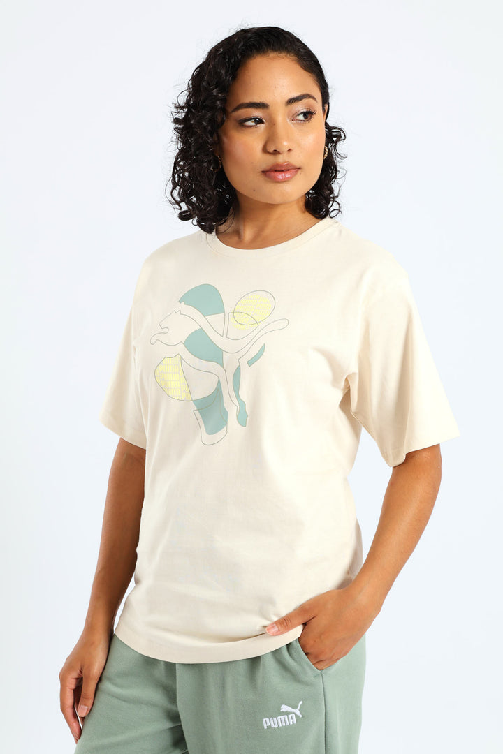 Graphic Relaxed Energy Tee - Beige