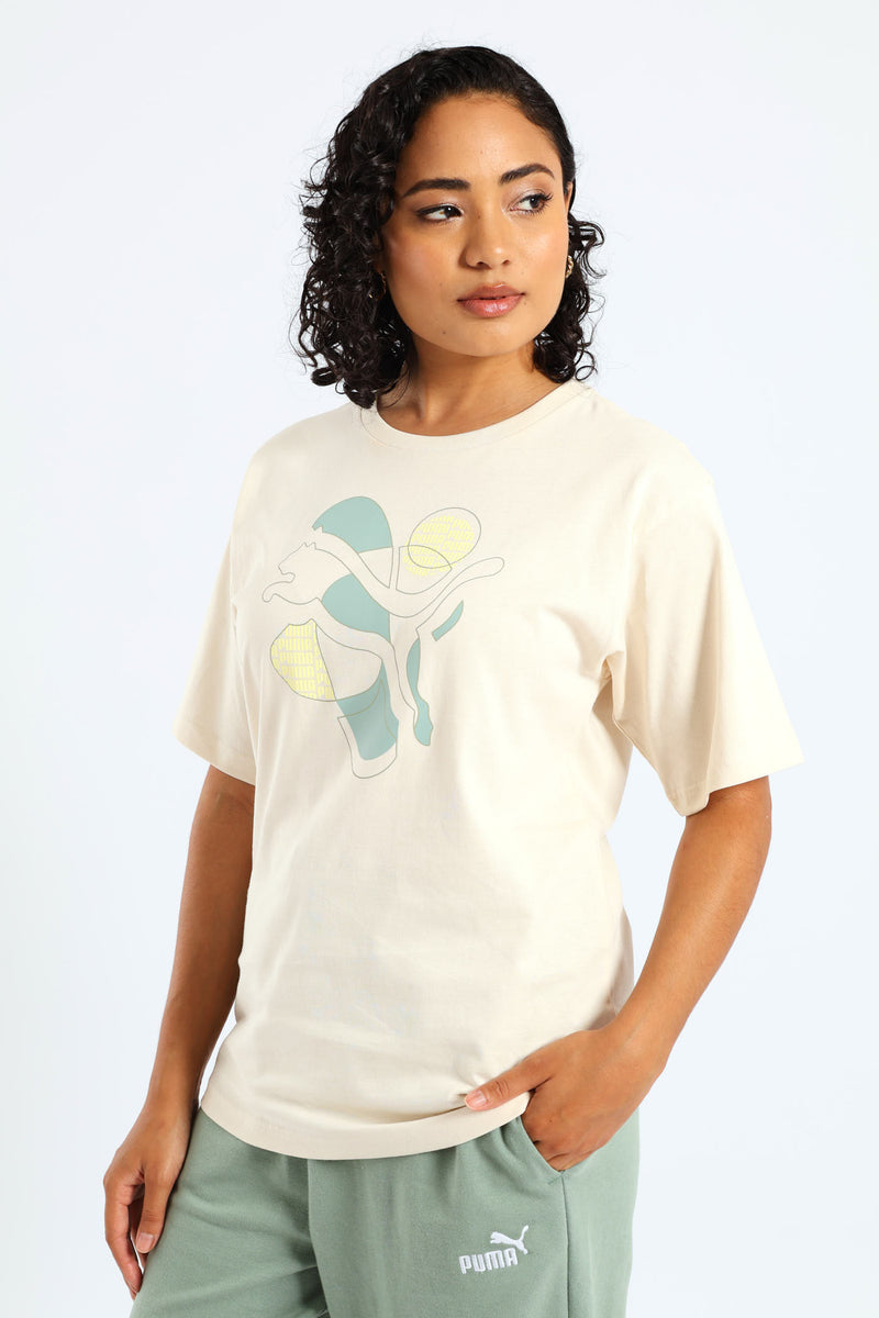 Graphic Relaxed Energy Tee - Beige