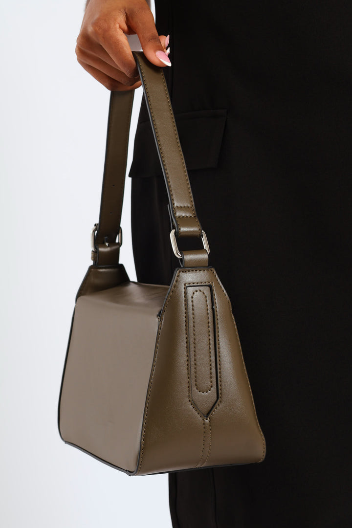 Magnetic Closure Shoulder Bag - Fatigue