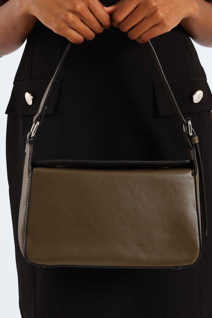 Magnetic Closure Shoulder Bag - Fatigue