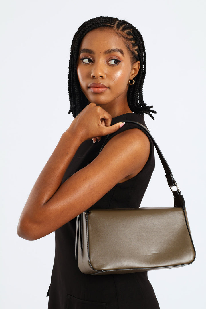 Magnetic Closure Shoulder Bag - Fatigue