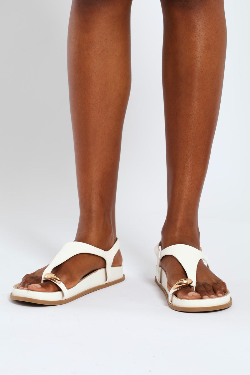 Toe Post Trim Thong Sandal - White