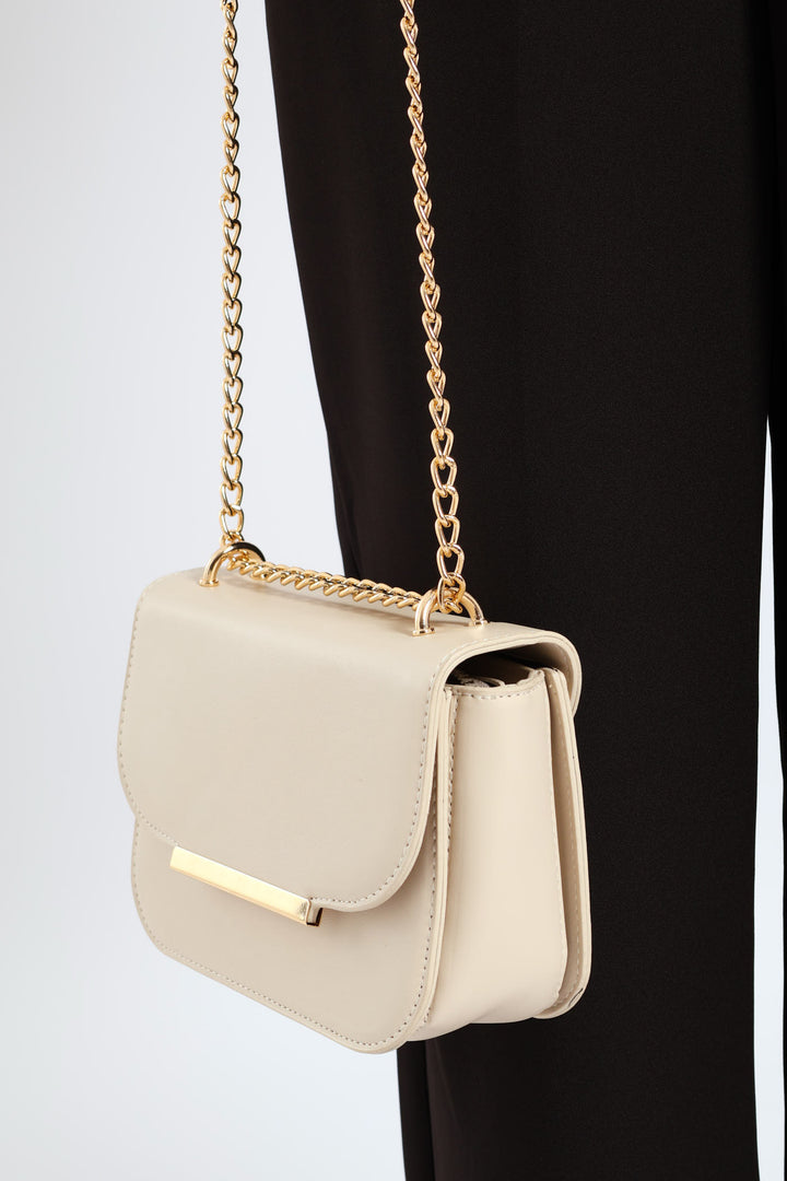 Gold Hardware Satchel - Beige