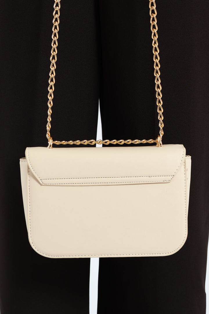 Gold Hardware Satchel - Beige