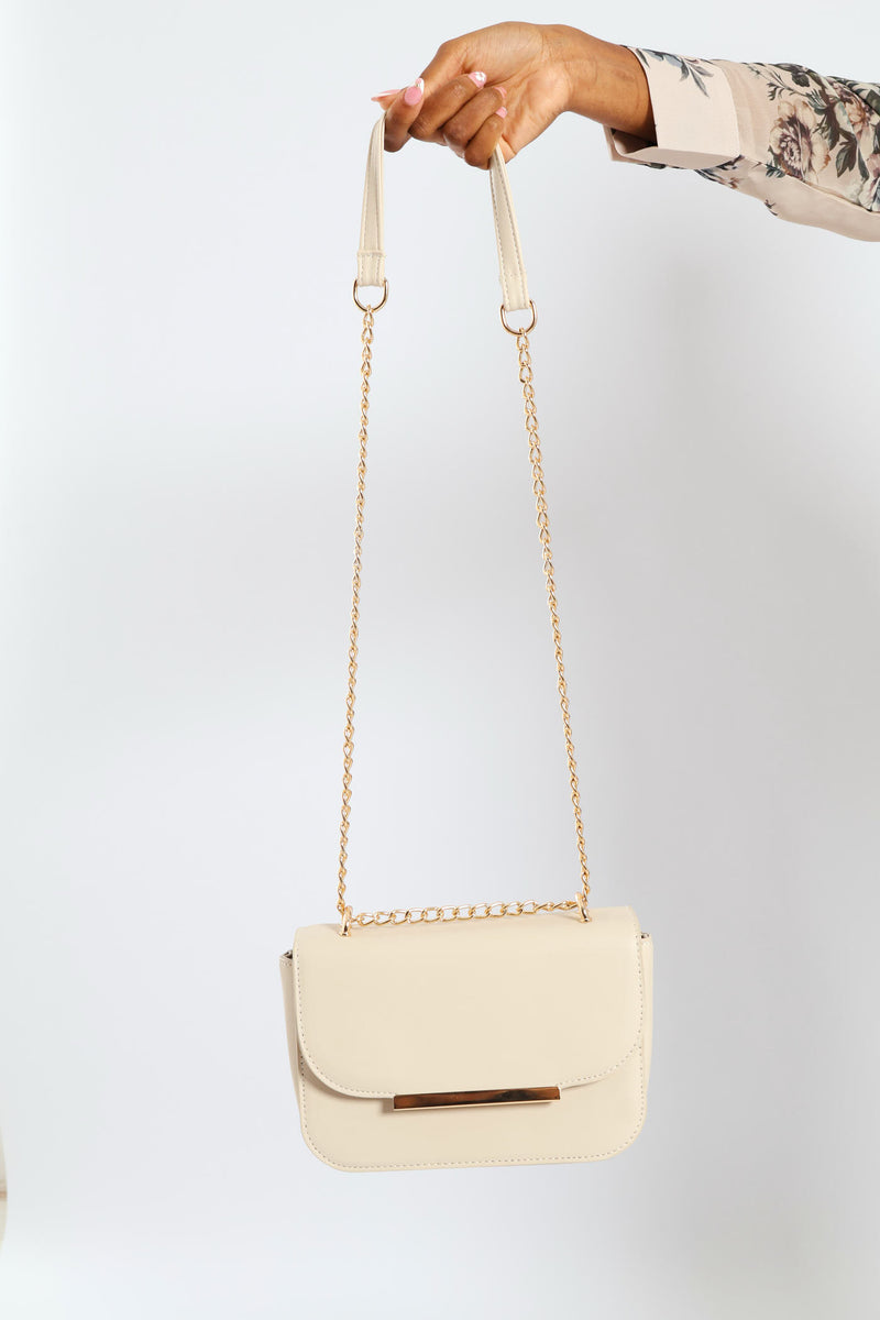 Gold Hardware Satchel - Beige