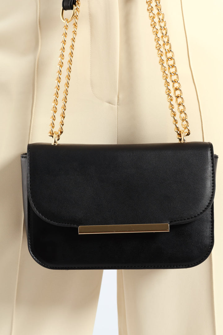 Gold Hardware Satchel - Black