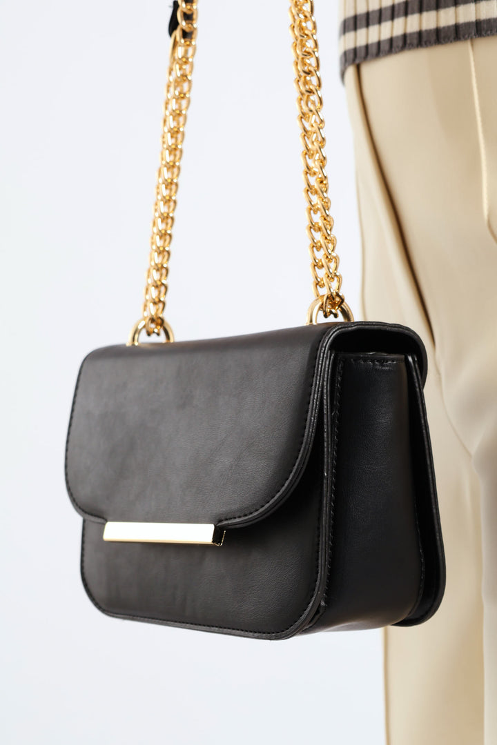 Gold Hardware Satchel - Black