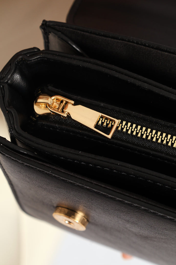 Gold Hardware Satchel - Black