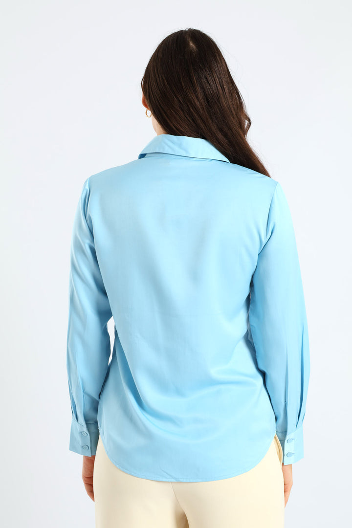 Tonal Jeweled Shirt - Blue