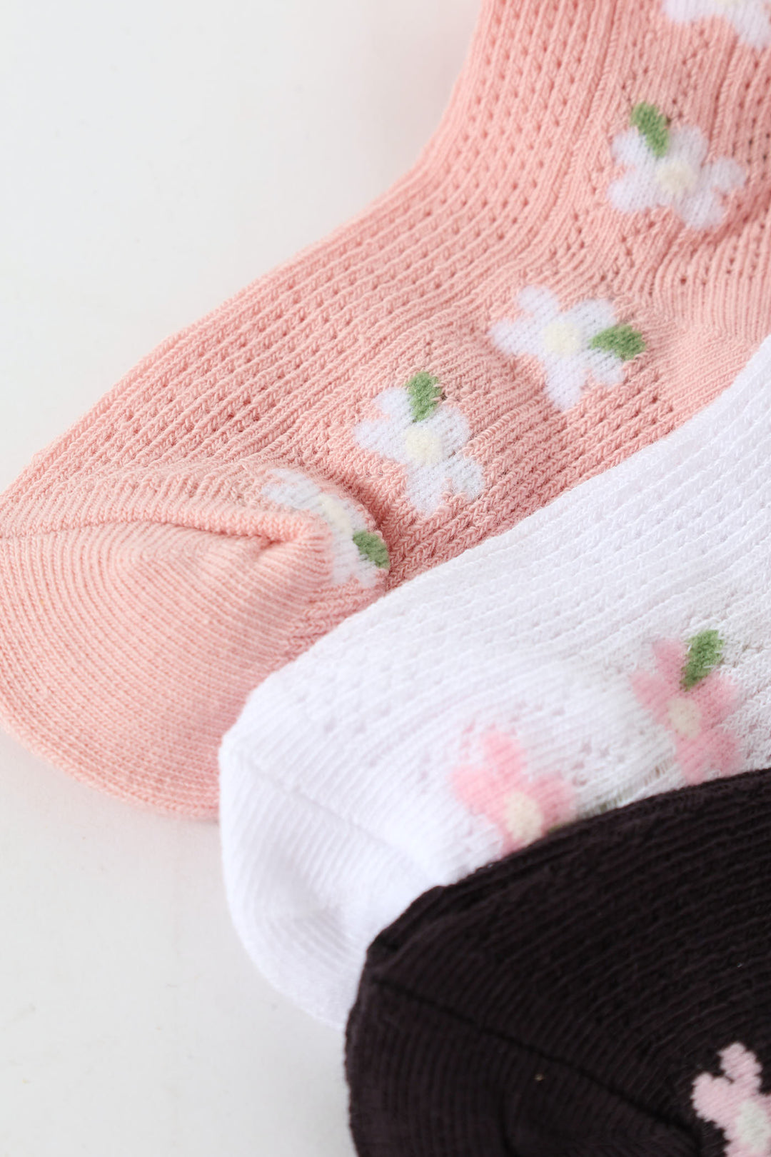 Baby Girls 3 Pack Pastels Ruffled Cotton Socks - Multi