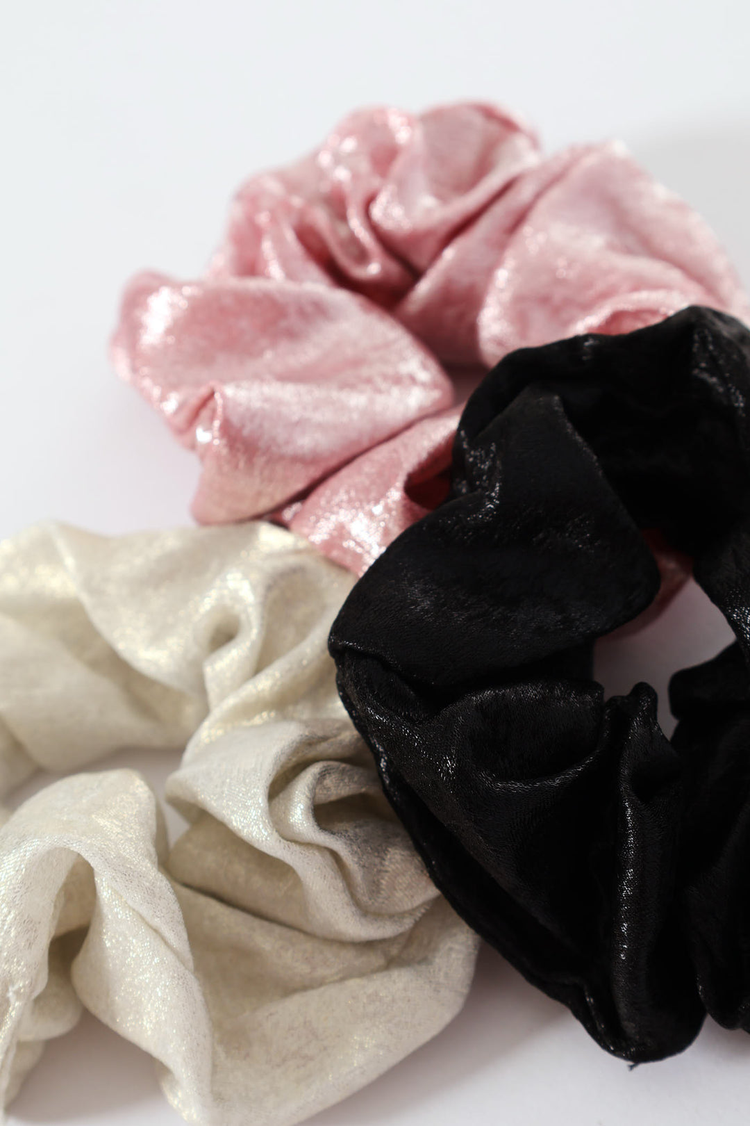 Girls 3 Pack Bright Silky Scrunchie - Multi