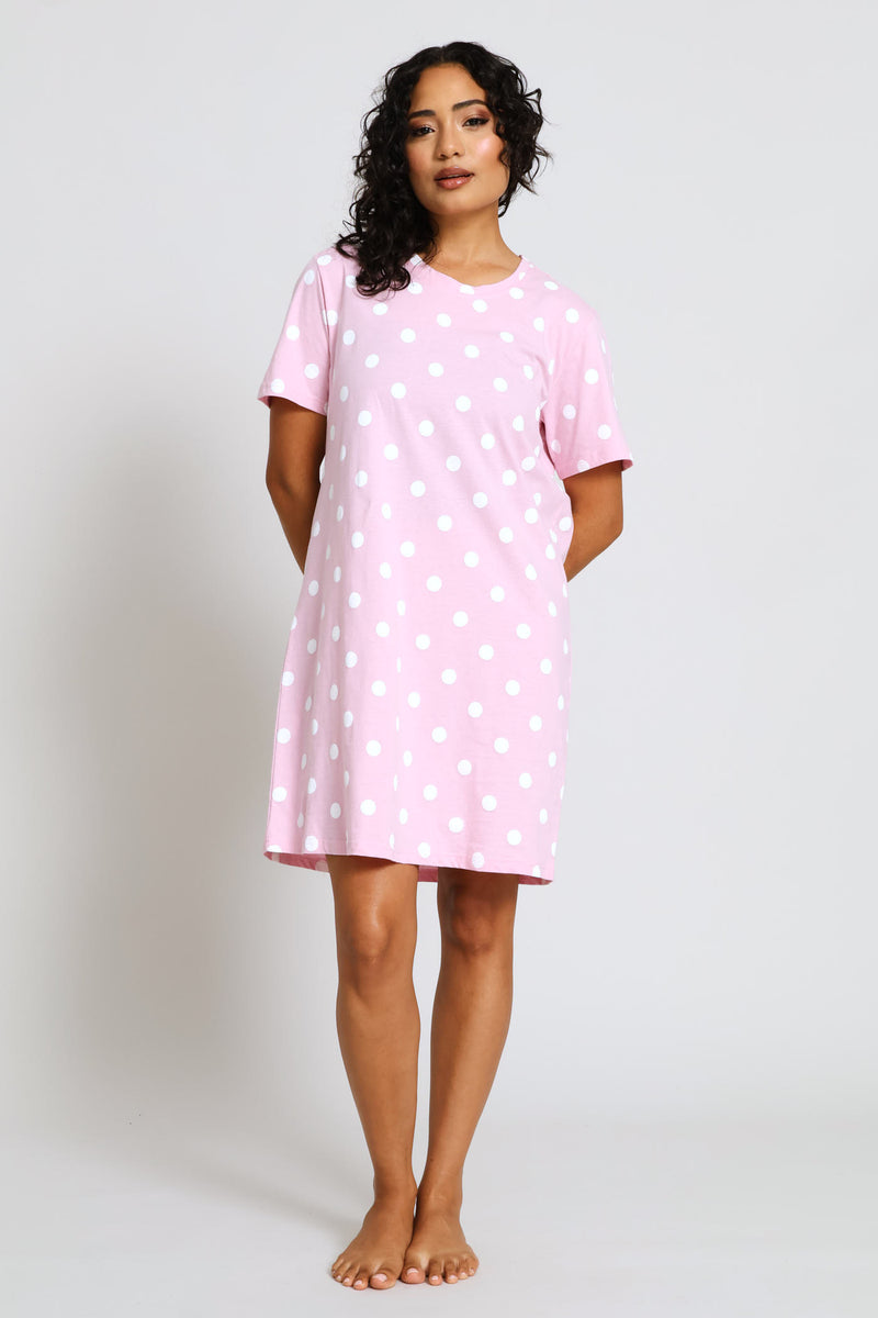 Spot Sleepshirt - Dusty Pink