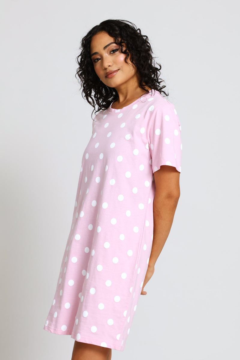 Spot Sleepshirt - Dusty Pink