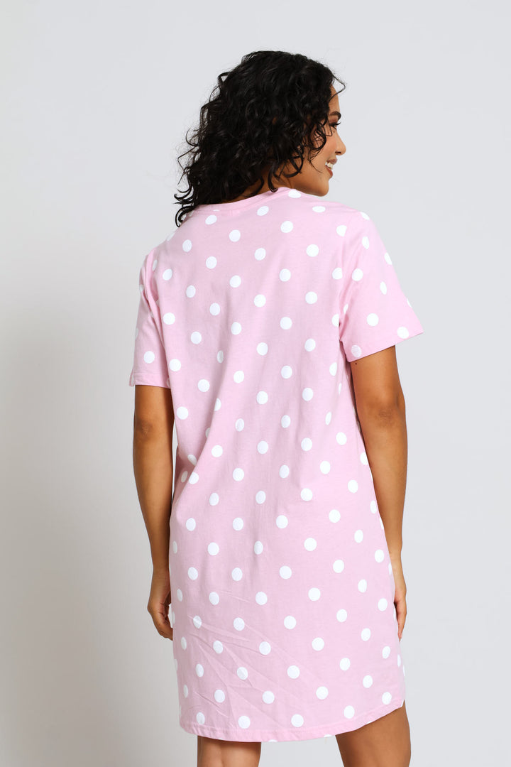 Spot Sleepshirt - Dusty Pink