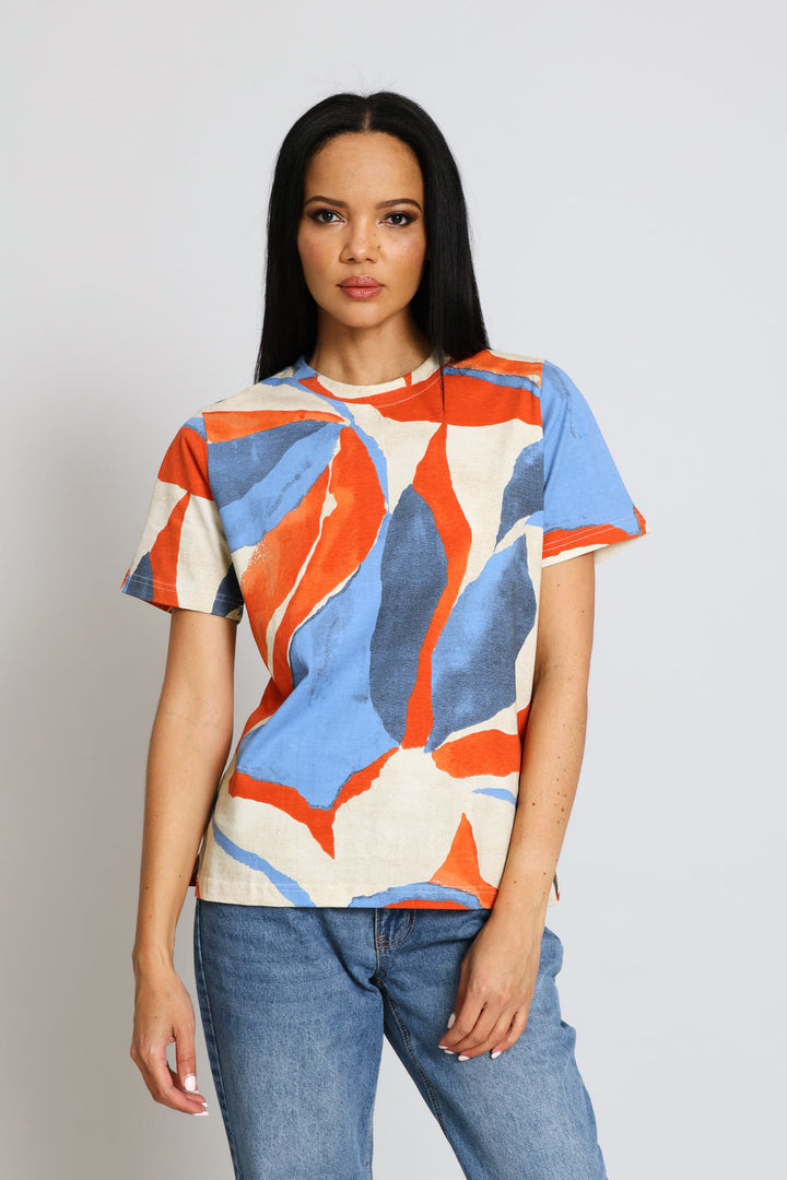 Abstract Print Boxy Tee - Multi