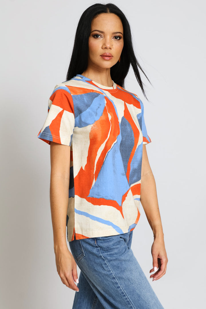 Abstract Print Boxy Tee - Multi