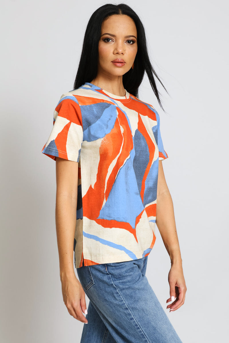 Abstract Print Boxy Tee - Multi