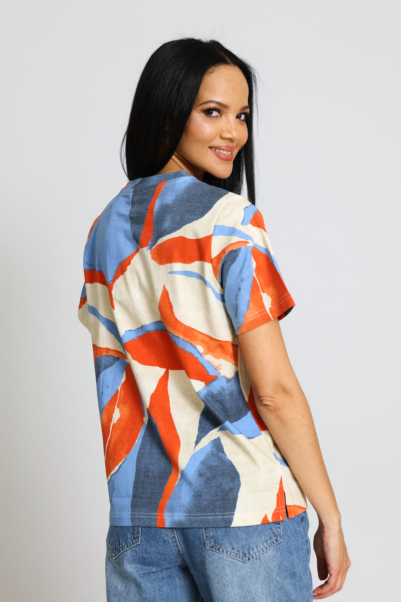 Abstract Print Boxy Tee - Multi