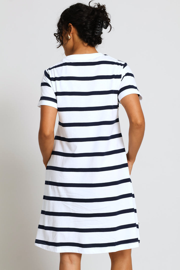 Striped Citilite Dress - White