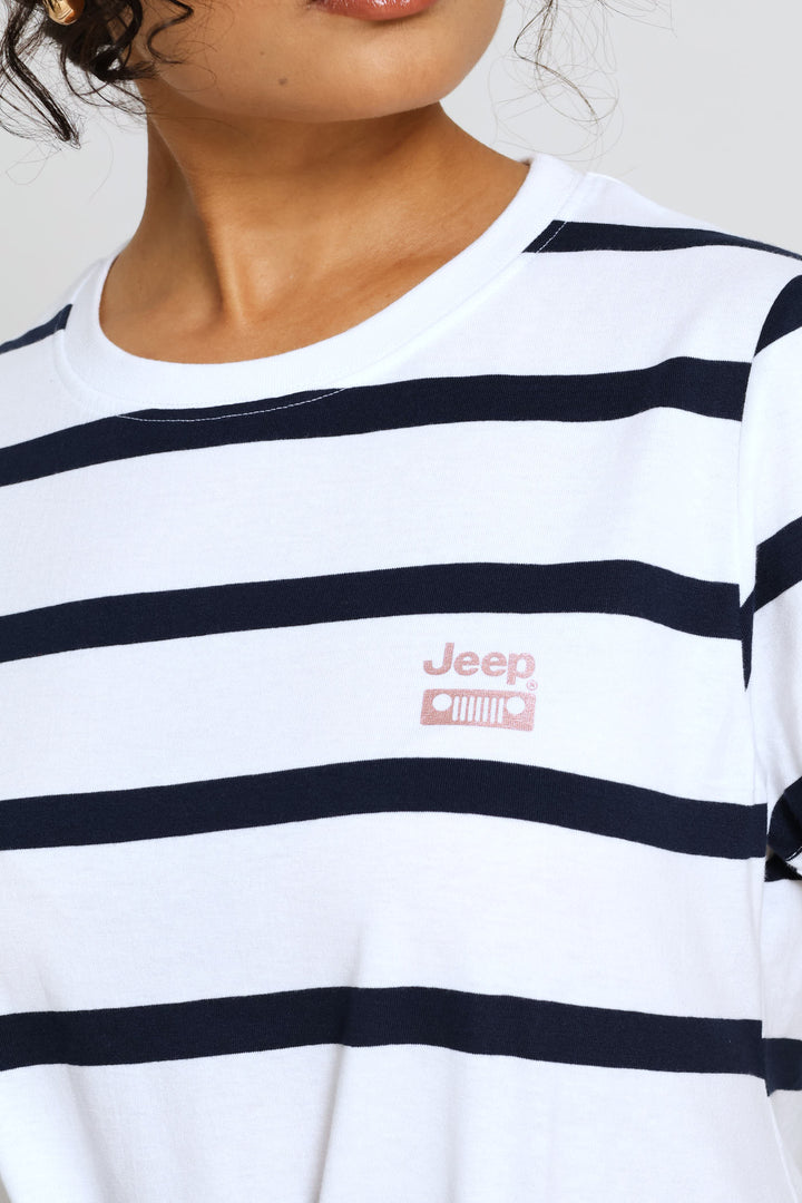 Striped Citilite Dress - White