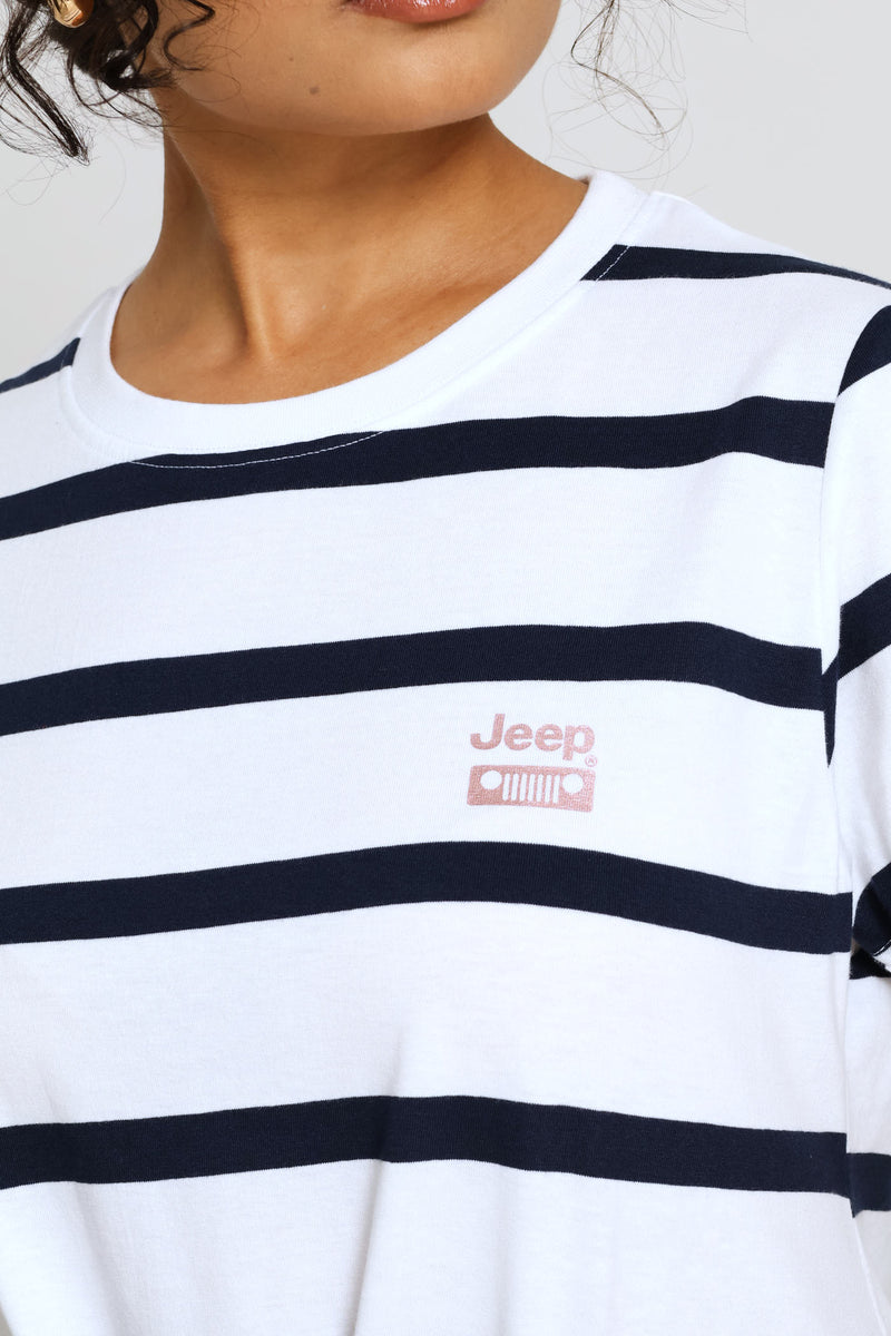 Striped Citilite Dress - White
